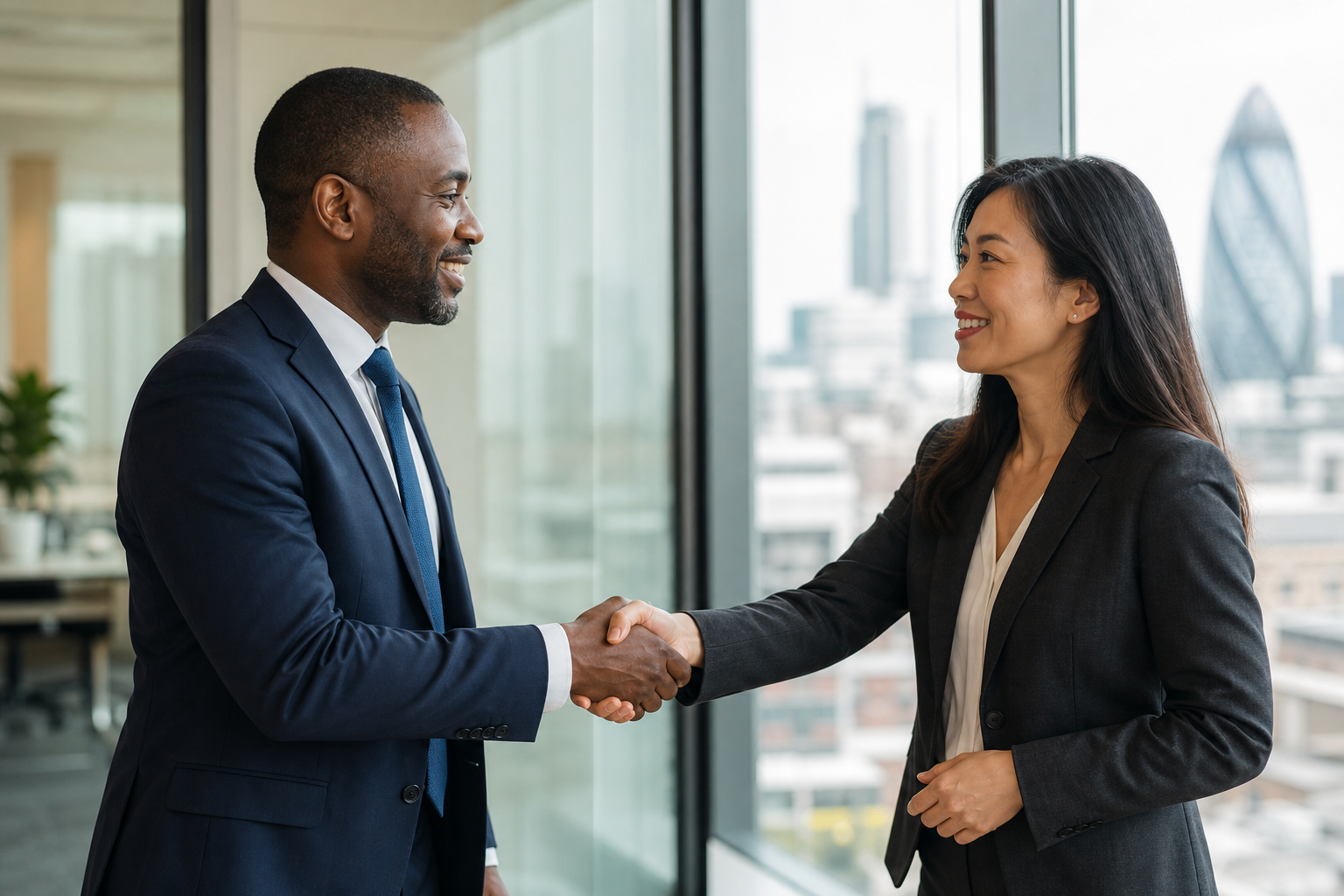 Professional business handshake